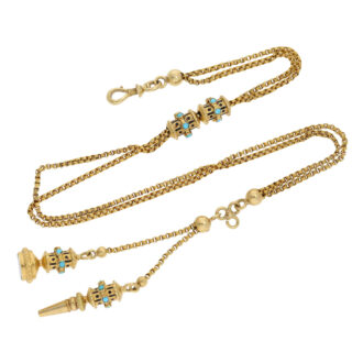 Swiss multicolour gold, turquoise and garnet-set verge watch Circa 1820