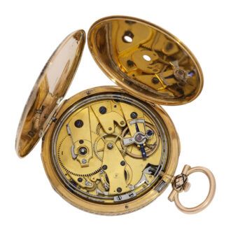 Swiss rose gold and enamel repeating Lépine watch Circa 1820