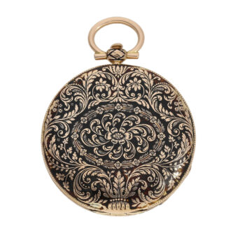 Swiss rose gold and enamel repeating Lépine watch Circa 1820