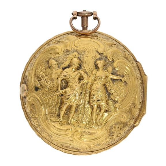 Early English gold pair cased repoussé verge watch Circa 1760 Early English gold pair cased repoussé verge watch Circa 1760