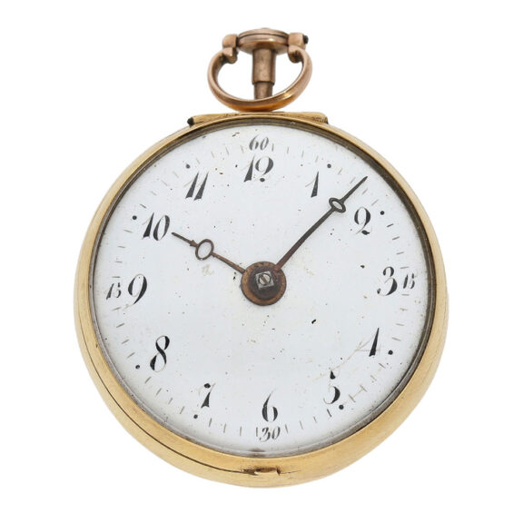 Early English gold pair cased repoussé verge watch Circa 1760 Early English gold pair cased repoussé verge watch Circa 1760