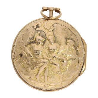 Early English gold triple cased repoussé verge watch Circa 1770