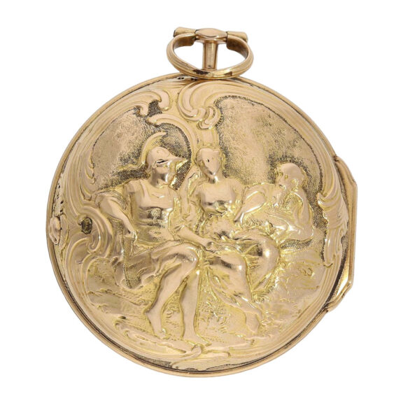 Early English gold triple cased repoussé verge watch Circa 1770 Early English gold triple cased repoussé verge watch Circa 1770
