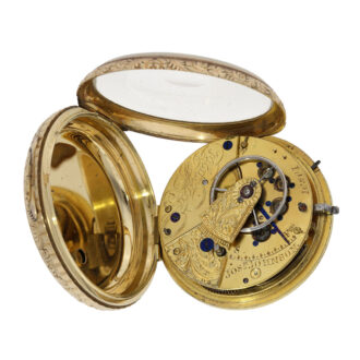 English 18K gold lever watch with stop-seconds Circa 1830
