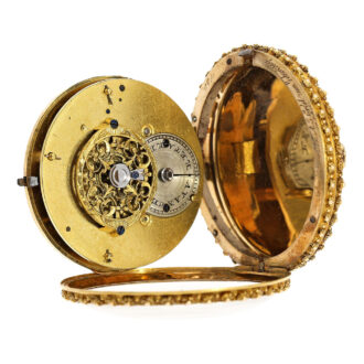 Swiss 18K gold verge watch with rare decoration Circa 1830 Swiss 18K gold verge watch with rare decoration Circa 1830