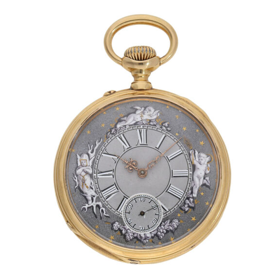 Technically interesting Swiss gold lever watch Circa 1880