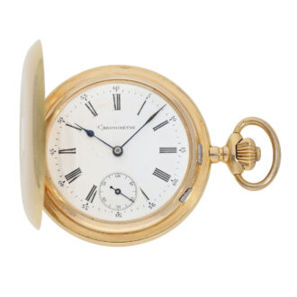 Swiss 18 carat gold hunting cased chronometer Circa 1890 Swiss 18 carat gold hunting cased chronometer Circa 1890