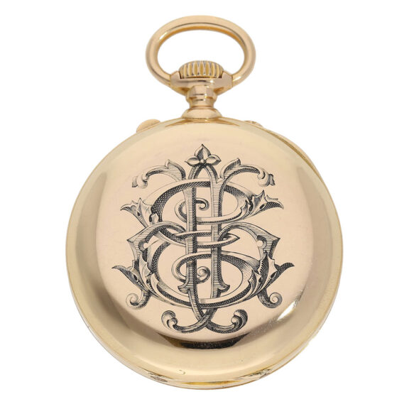 French 18K gold open faced lever chronograph Circa 1870 French 18K gold open faced lever chronograph Circa 1870