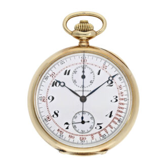 Fine Swiss 14K gold open faced chronograph watch Circa 1925