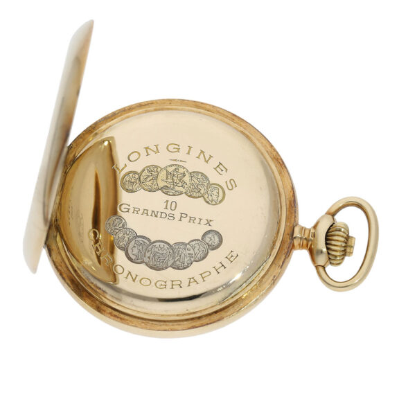Fine Swiss 14K gold open faced chronograph watch Circa 1925 Fine Swiss 14K gold open faced chronograph watch Circa 1925