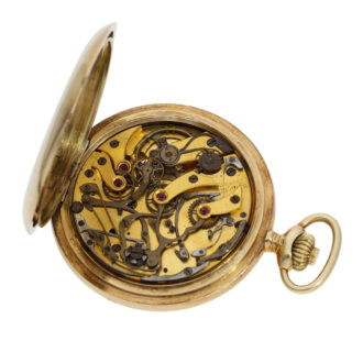 Fine Swiss 14K gold open faced chronograph watch Circa 1925