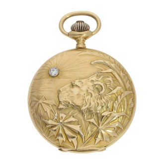 Swiss 18K gold Art Nouveau lever pocket watch Circa 1890 Swiss 18K gold Art Nouveau lever pocket watch Circa 1890
