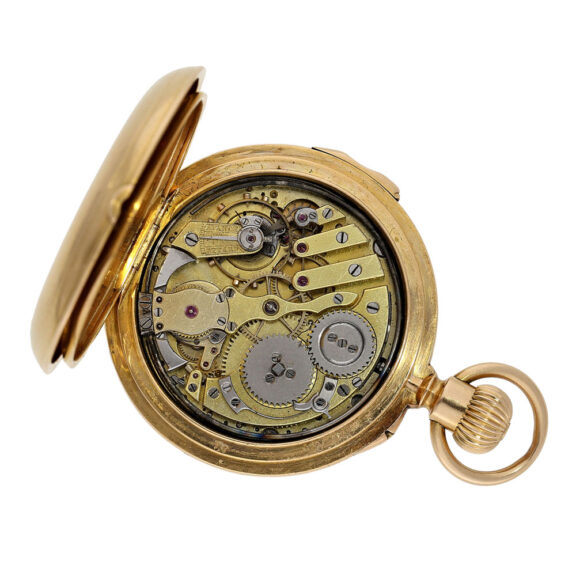 Swiss gold half hunting cased quarter repeating watch Circa 1880 Swiss gold half hunting cased quarter repeating watch Circa 1880