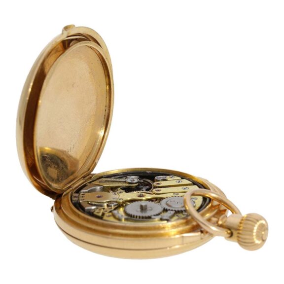 Swiss gold half hunting cased quarter repeating watch Circa 1880 Swiss gold half hunting cased quarter repeating watch Circa 1880