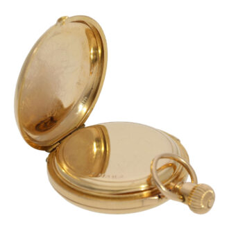 Swiss gold half hunting cased quarter repeating watch Circa 1880