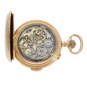 Swiss 18K rose gold minute repeating lever chronograph Circa 1890