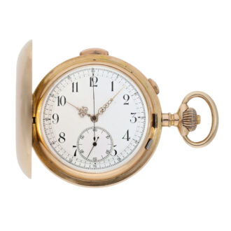 Swiss 18K rose gold minute repeating lever chronograph Circa 1890