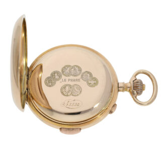 Swiss 18K rose gold minute repeating lever chronograph Circa 1890