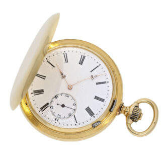 Swiss 18 carat gold hunting cased pocket chronometer Circa 1870 Swiss 18 carat gold hunting cased pocket chronometer Circa 1870