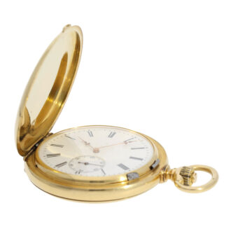 Swiss 18 carat gold hunting cased pocket chronometer Circa 1870 Swiss 18 carat gold hunting cased pocket chronometer Circa 1870
