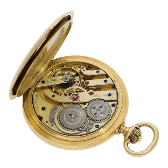 Swiss 18 carat gold hunting cased pocket chronometer Circa 1870 Swiss 18 carat gold hunting cased pocket chronometer Circa 1870