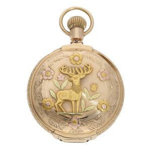 American three-colour gold hunting cased lever watch Circa 1905