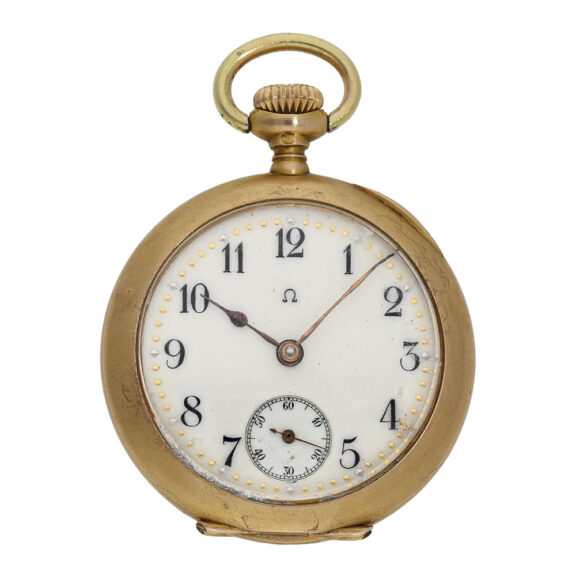 Swiss 18K gold Art Nouveau lever pendant watch Circa 1900 Swiss 18K gold Art Nouveau lever pendant watch Circa 1900
