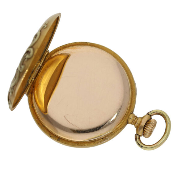 Swiss 18K gold Art Nouveau lever pendant watch Circa 1900 Swiss 18K gold Art Nouveau lever pendant watch Circa 1900