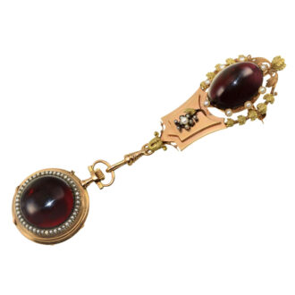 Swiss gold neo-Renaissance watch with chatelaine Circa 1880