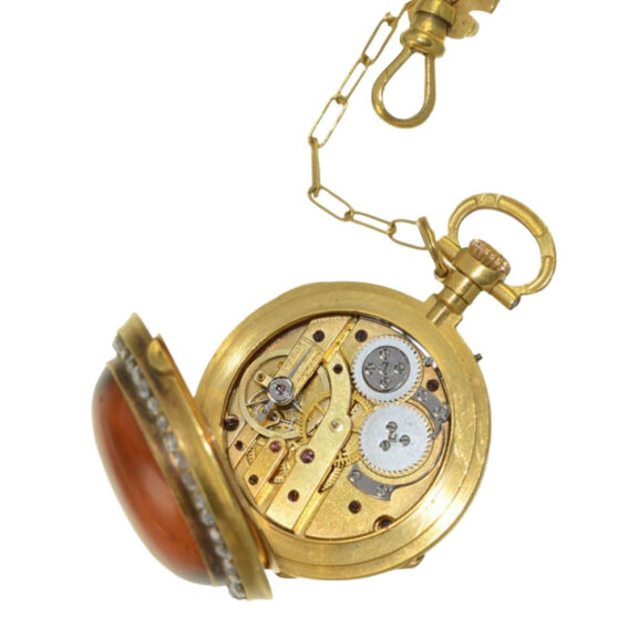 French gold pendant watch with chatelaine Circa 1880-1890 French gold pendant watch with chatelaine Circa 1880-1890