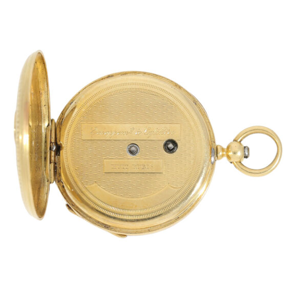 French gold and enamel watch with matching chatelaine Circa 1850 French gold and enamel watch with matching chatelaine Circa 1850