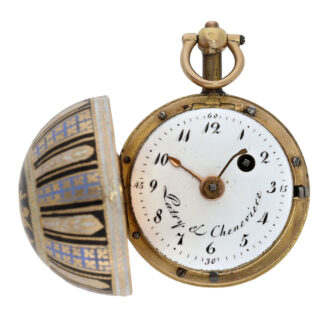 Very fine 18K gold and enamel Boule de Genève Circa 1800
