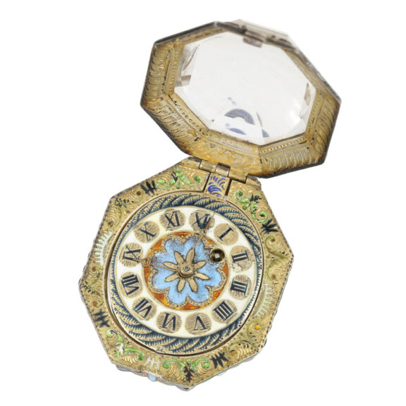 Austrian silver, enamel and rock crystal pendant watch Circa 1800 Austrian silver, enamel and rock crystal pendant watch Circa 1800