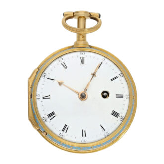 English gold, enamel and diamond-set cylinder watch Circa 1780 English gold, enamel and diamond-set cylinder watch Circa 1780