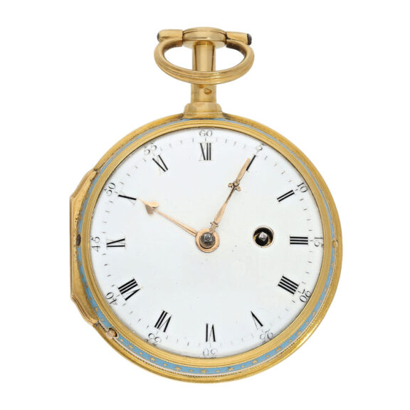 English gold, enamel and diamond-set cylinder watch Circa 1780 English gold, enamel and diamond-set cylinder watch Circa 1780