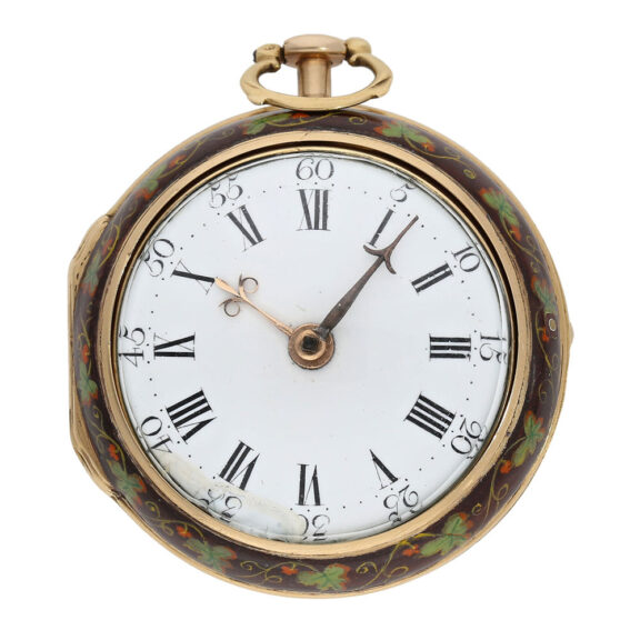 English gold and enamel pair cased verge watch Circa 1774 English gold and enamel pair cased verge watch Circa 1774