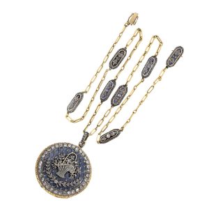 Swiss gold, enamel and diamond-set pendant watch Circa 1830-1885