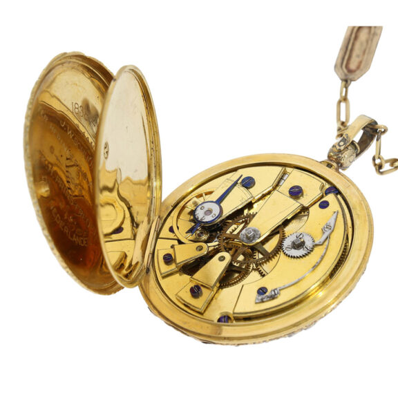 Swiss gold, enamel and diamond-set pendant watch Circa 1830-1885 Swiss gold, enamel and diamond-set pendant watch Circa 1830-1885