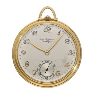 Danish 18K gold open faced Art Deco dress watch Circa 1935