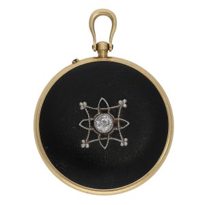 French gold and enamel Belle Epoque pendant watch Circa 1905