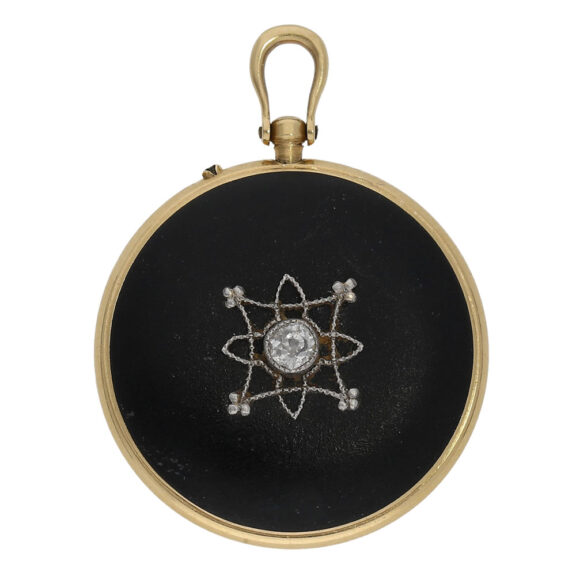 French gold and enamel Belle Epoque pendant watch Circa 1905