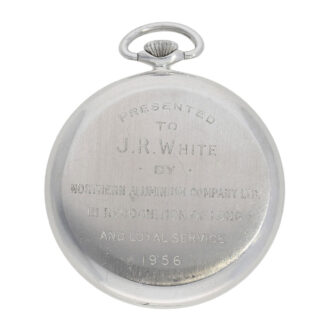 Swiss aluminium open faced lever pocket watch Circa 1956