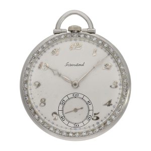 Swiss platinum and diamond-set Art Deco dress watch Circa 1938
