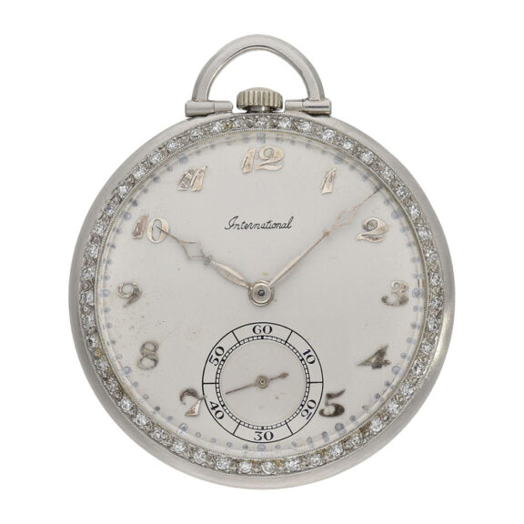 Swiss platinum and diamond-set Art Deco dress watch Circa 1938 Swiss platinum and diamond-set Art Deco dress watch Circa 1938