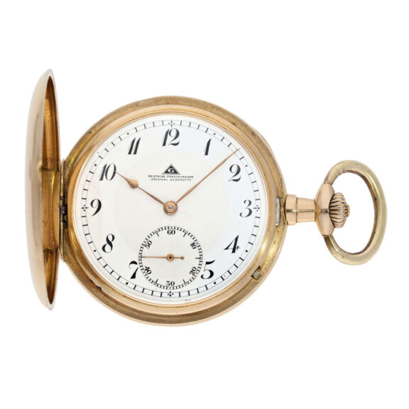 German 14K gold hunting cased precision watch Circa 1920