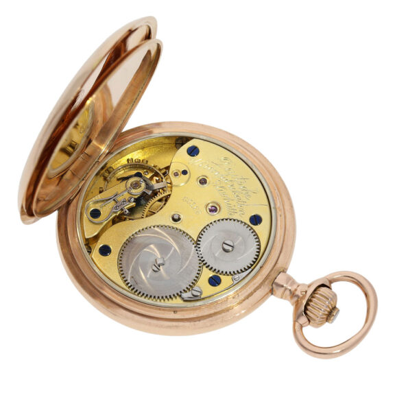 German 14K rose gold hunting cased lever watch Circa 1904 German 14K rose gold hunting cased lever watch Circa 1904