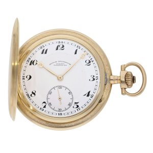 German 14K gold hunting cased precision watch Circa 1930