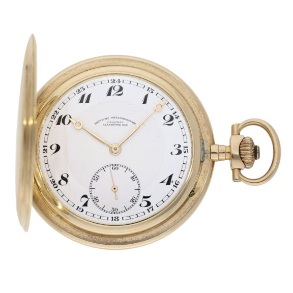 German 14K gold hunting cased precision watch Circa 1930 German 14K gold hunting cased precision watch Circa 1930