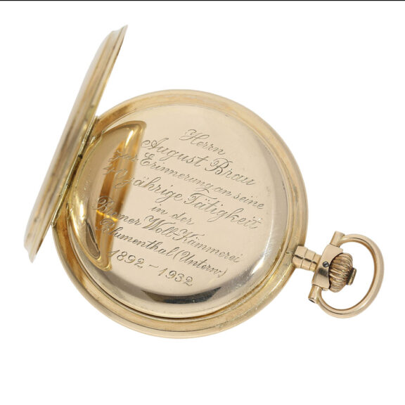 German 14K gold hunting cased precision watch Circa 1930 German 14K gold hunting cased precision watch Circa 1930
