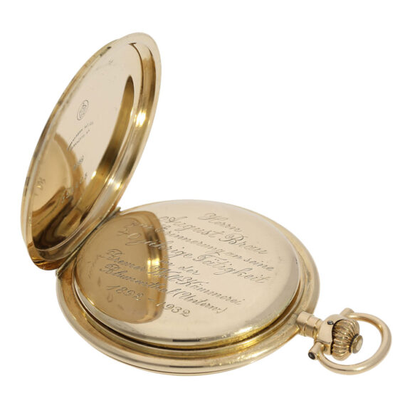 German 14K gold hunting cased precision watch Circa 1930 German 14K gold hunting cased precision watch Circa 1930